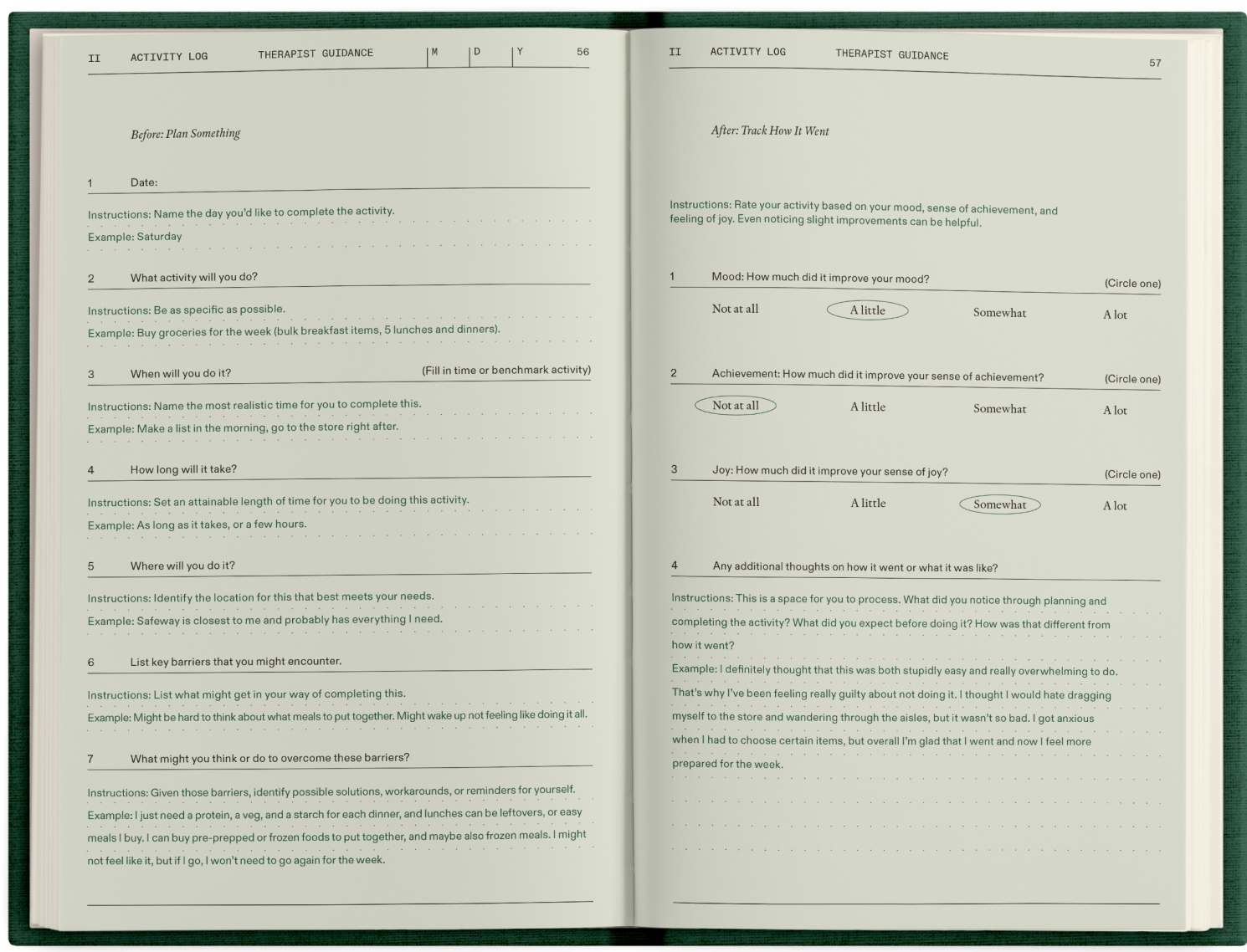 Behavioral Activation: Activity Log